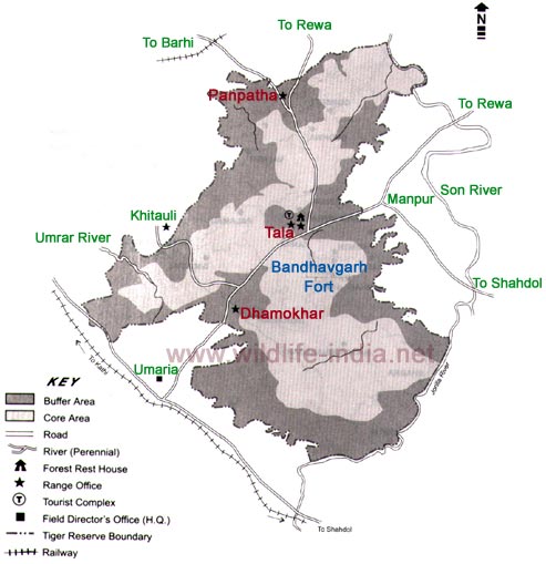Map of Bandhavgarh National Park