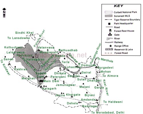 Map of Corbett National Park
