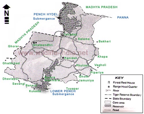 Pench Wildlife Map 