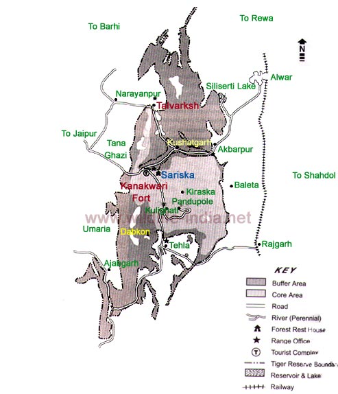 Sariska Wildlife Map 