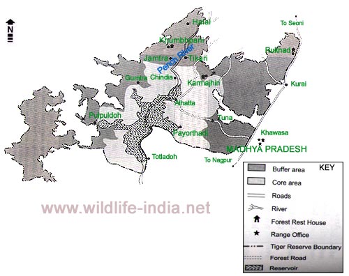 Pench Wildlife Map 