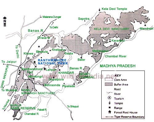 Map of Ranthambhore National Park